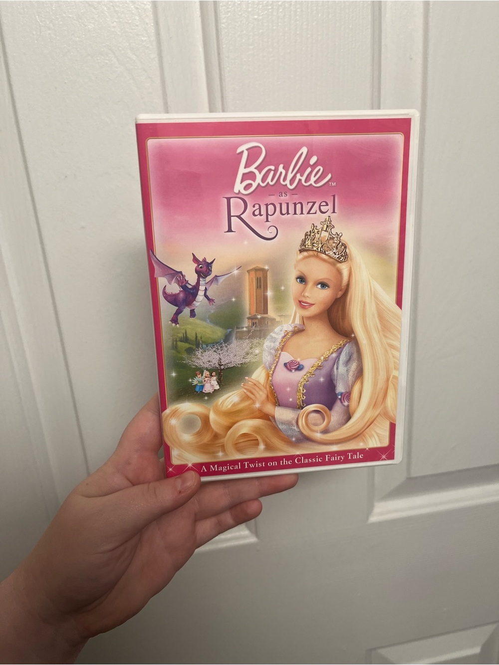 Barbie Rapunzel DVD - Pink and Gold Artwork